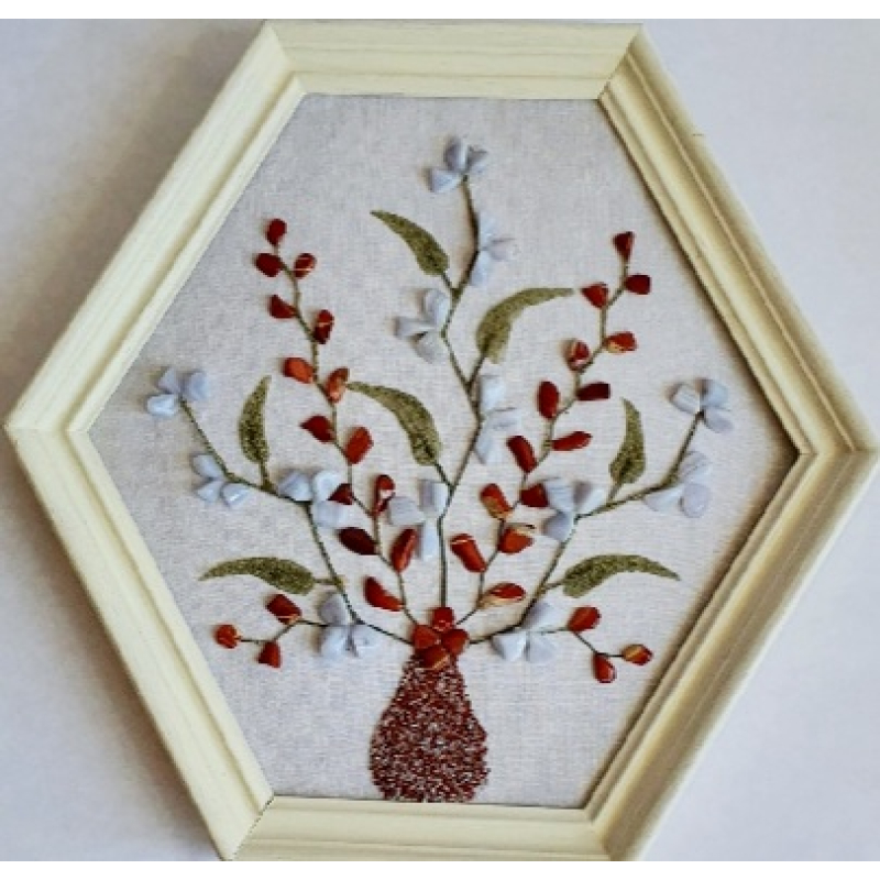 Wandversiering met halfedelstenen en/of edelstenen